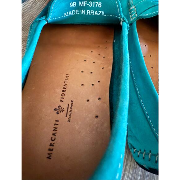 Mercanti Fiorentini Teal Nubuck Leather Driving Moccasins - size 9 - V10 - Picture 10 of 11